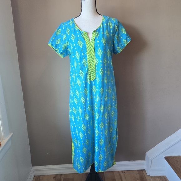 Rangriti Blue & Green Printed Kurta Size 38 - Picture 1 of 5